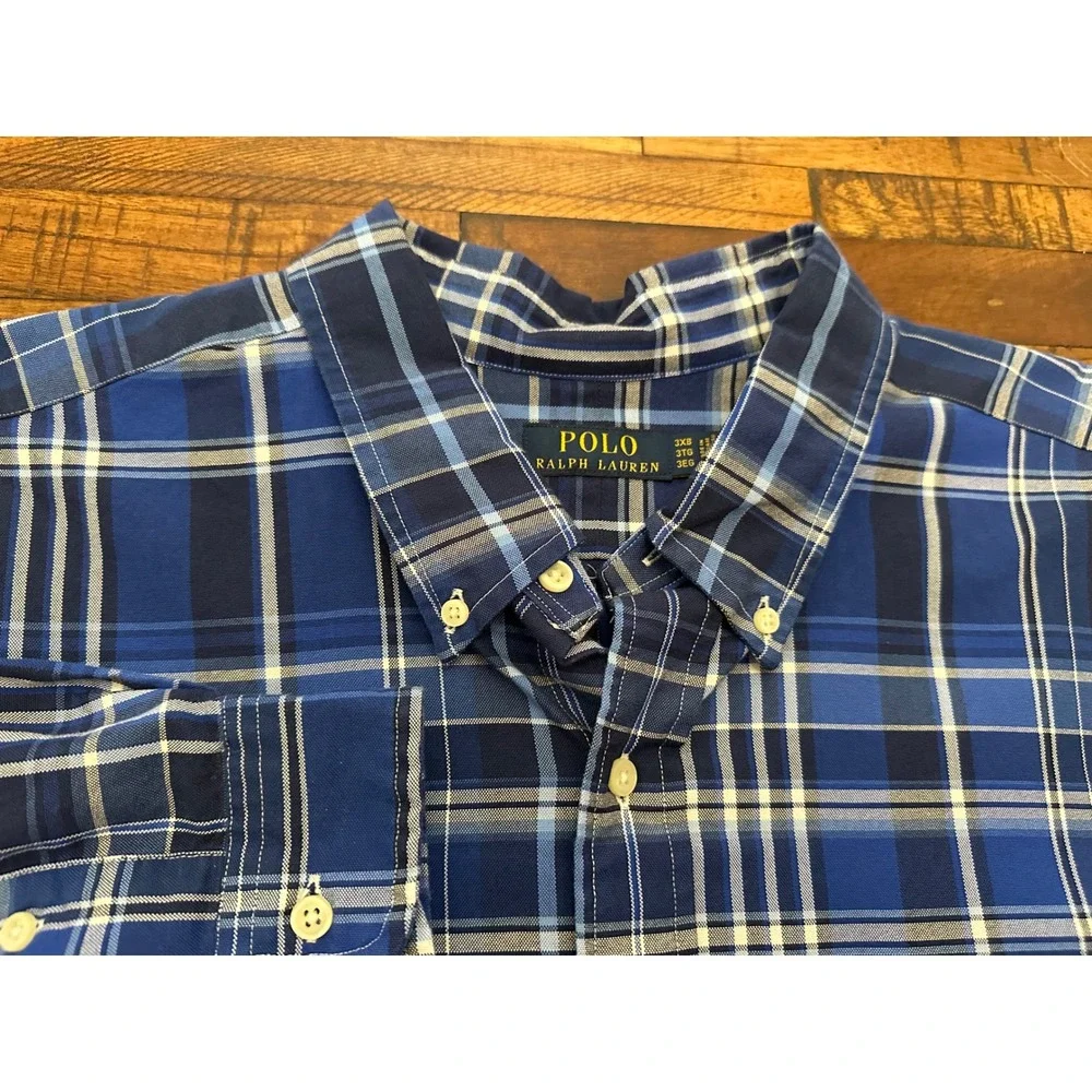 NWT $138 Polo Ralph Lauren Mens 3XB Pony Plaid‎ Oxford Button Down Shirt Big